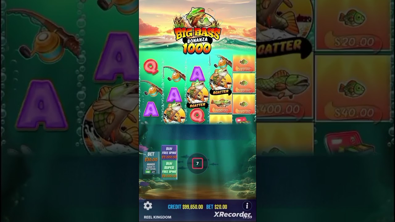 Reel kingdom progmatic play Bigbass bonanza 1000x 30spin bet 20