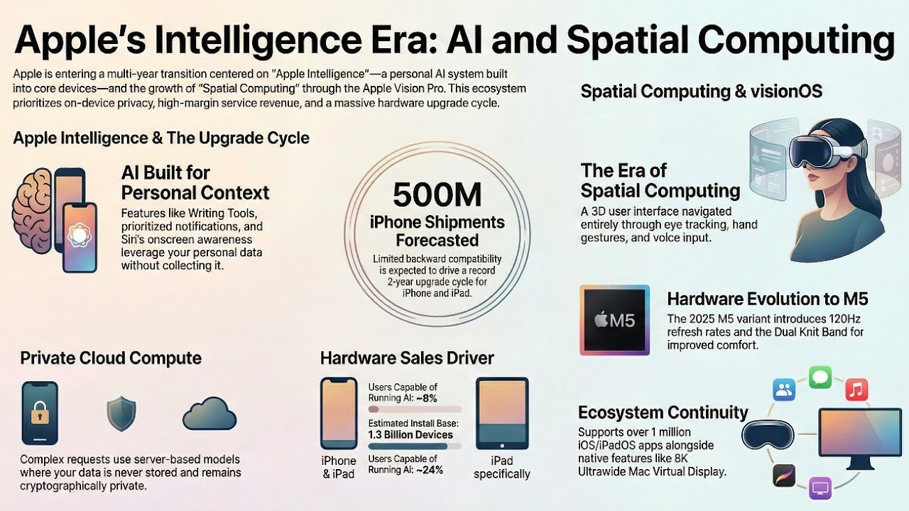 Apple&rsquo;s Intelligence Era: AI, Spatial Computing & 500M iPhone Upgrade Cycle 🚀#new #apple 