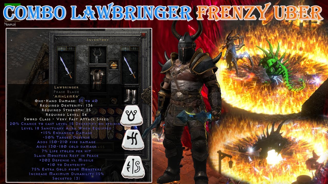 ⚔️ Combo Lawbringer Rune Word | Frenzy Barbarian Uber Tristram | Diablo 2 Resurrected