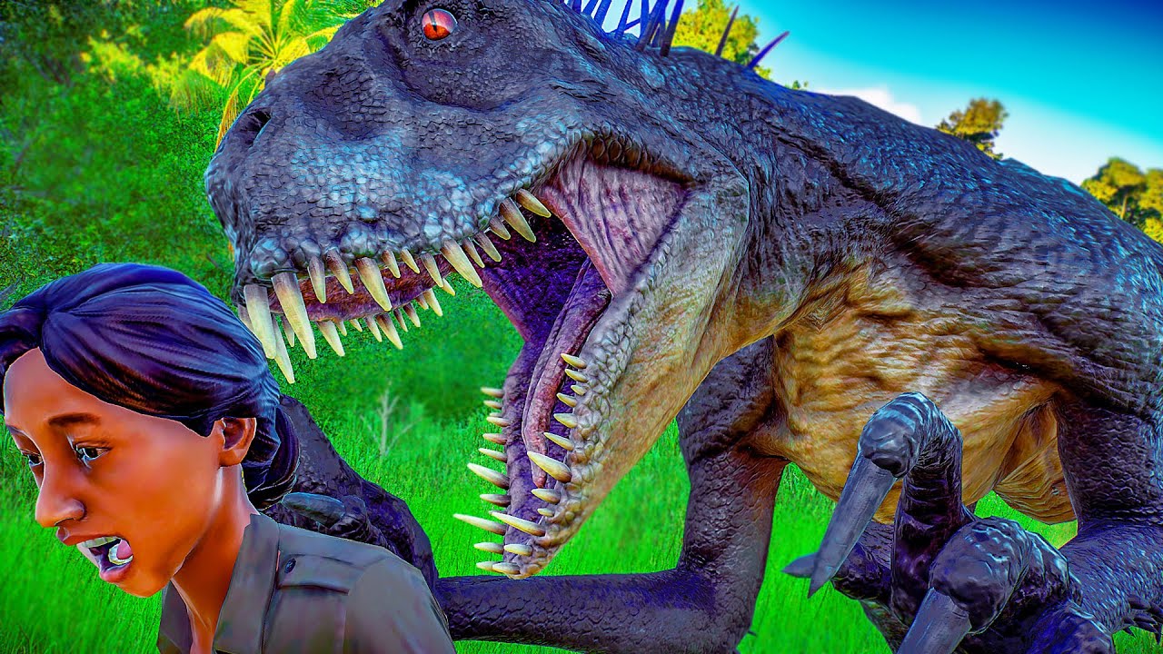 NAJGROŹNIEJSZE DINOZAURY vs LUDZIE (INDOMINUS, SCORPIUS, REX) - JURASSIC WORLD EVOLUTION 2