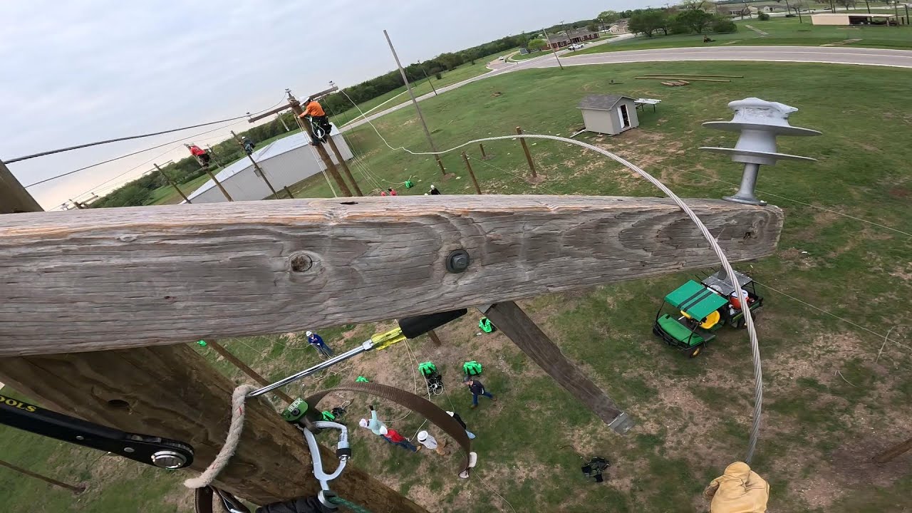 Stripping Down a Three Phase Line | Electrical Lineman School