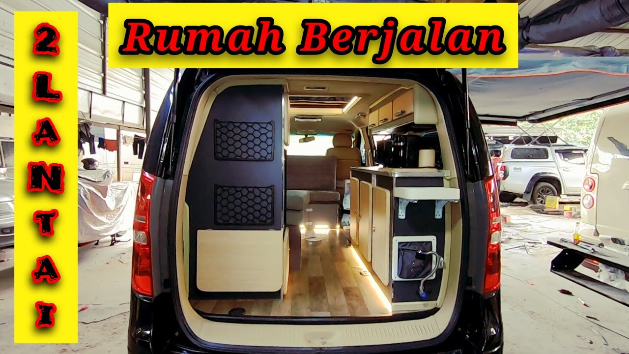 RUMAH BERJALAN 2 LANTAi Campervan Hyundai H1 Super Luas Super Nyaman Siap Keliling Indonesia