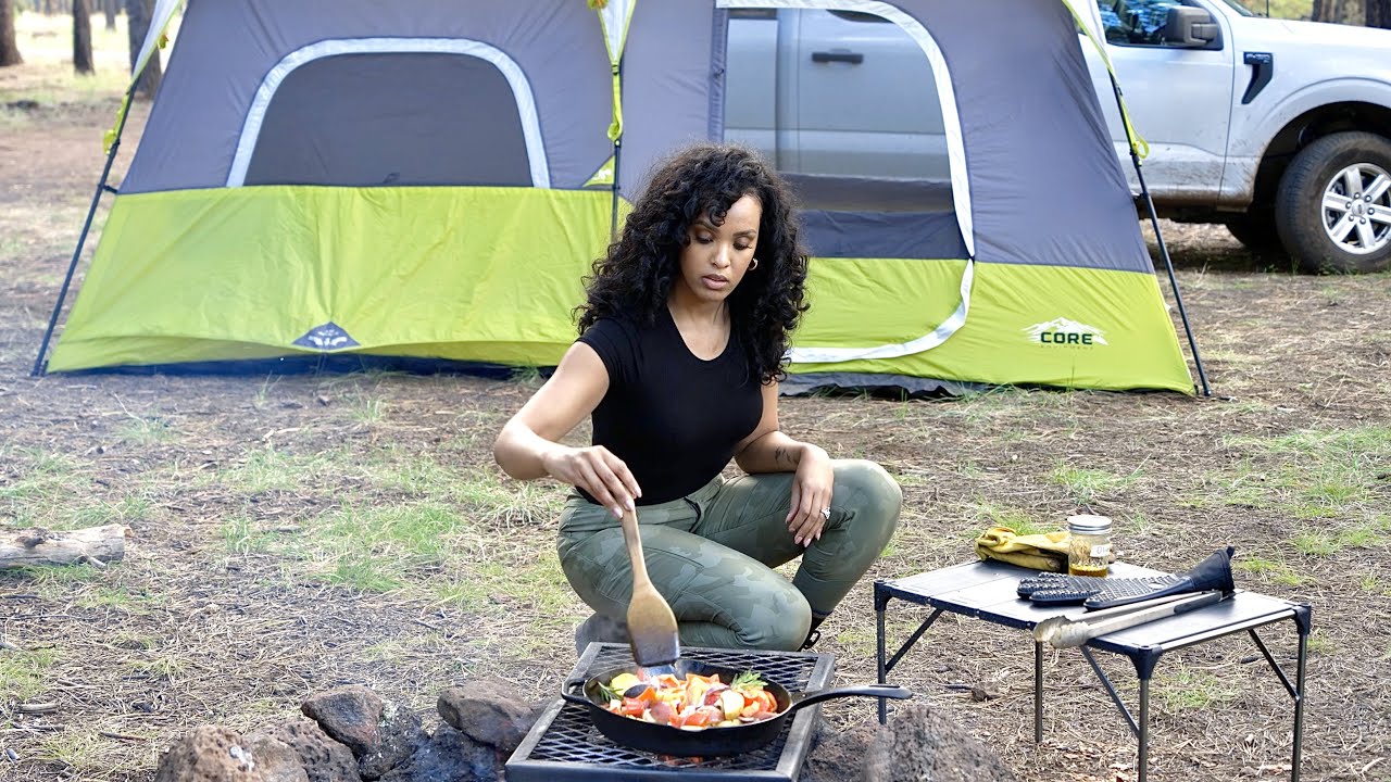 Tent Camping in the Forest | Lamb Shank over the Fire