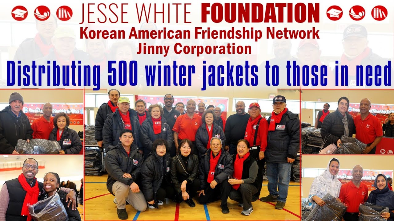 Distributing 500 winter jackets to those in need by Former IL Secretary of State Jesse White