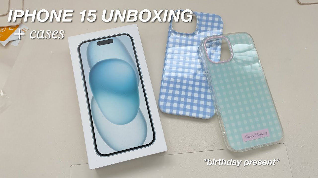 IPHONE *15* UNBOXING VIDEO + cases and screen protector