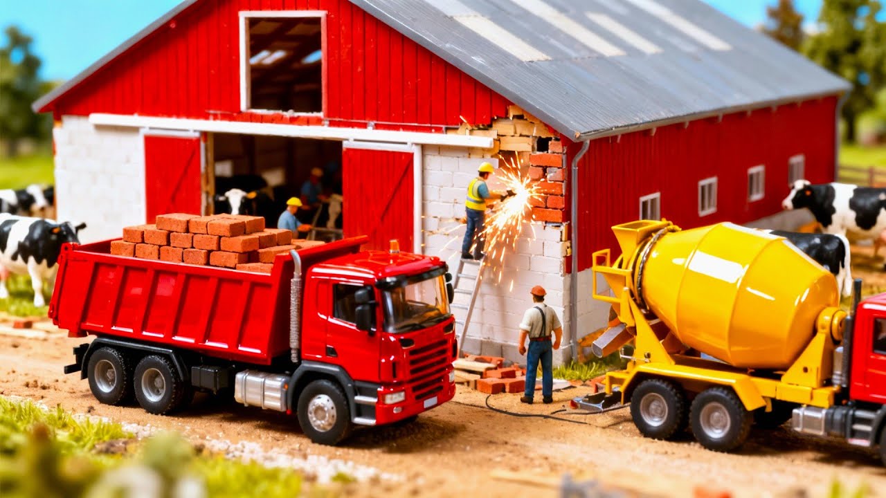 Rebuilding a Miniature Farm Barn and Bridge After the Storm🌧️