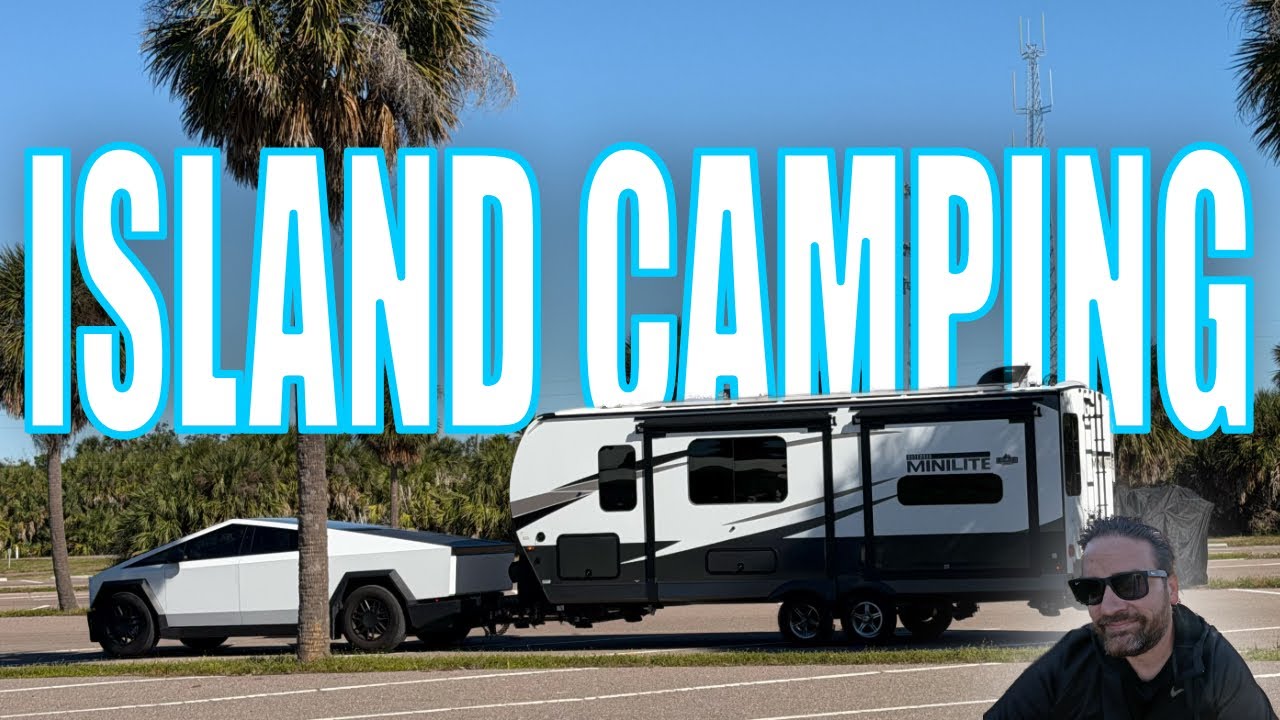 Camping at Fort De Soto with Tesla Cybertruck: Family RV Paradise in Florida!