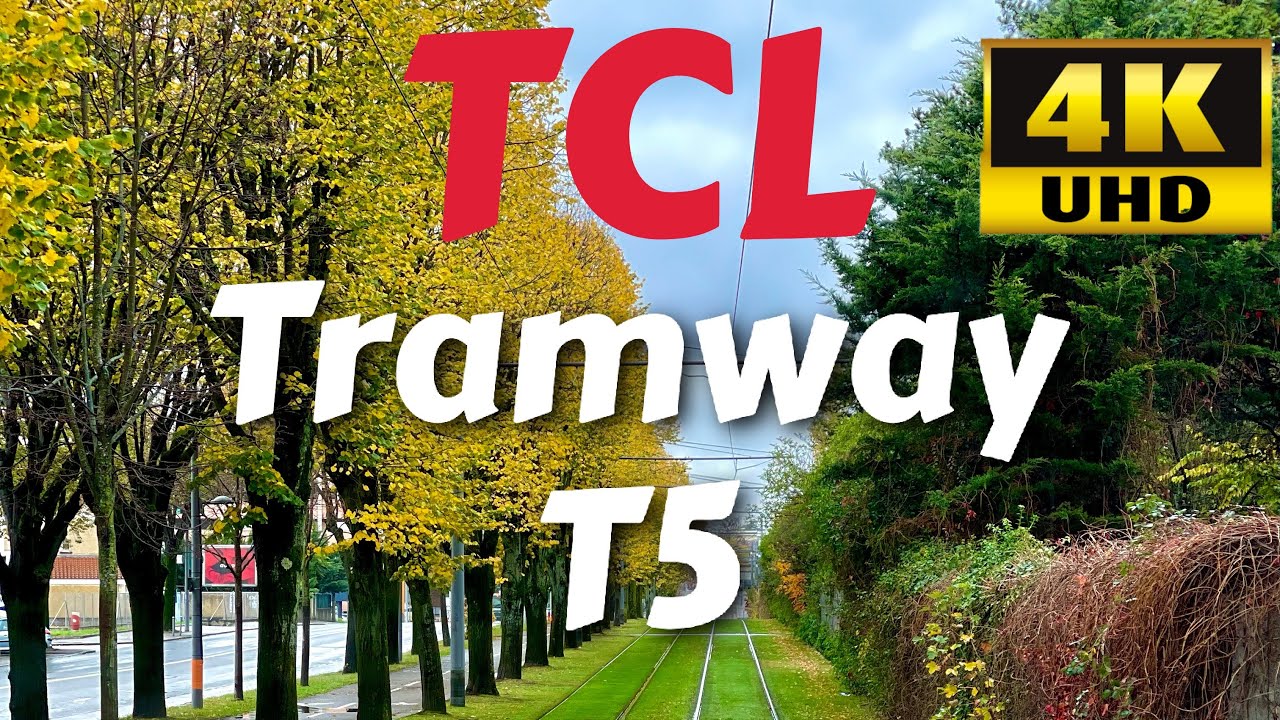 Lyon TCL, 🚊Tramway T5 voie 2. 🍂🍁 UHD 4K 🚥