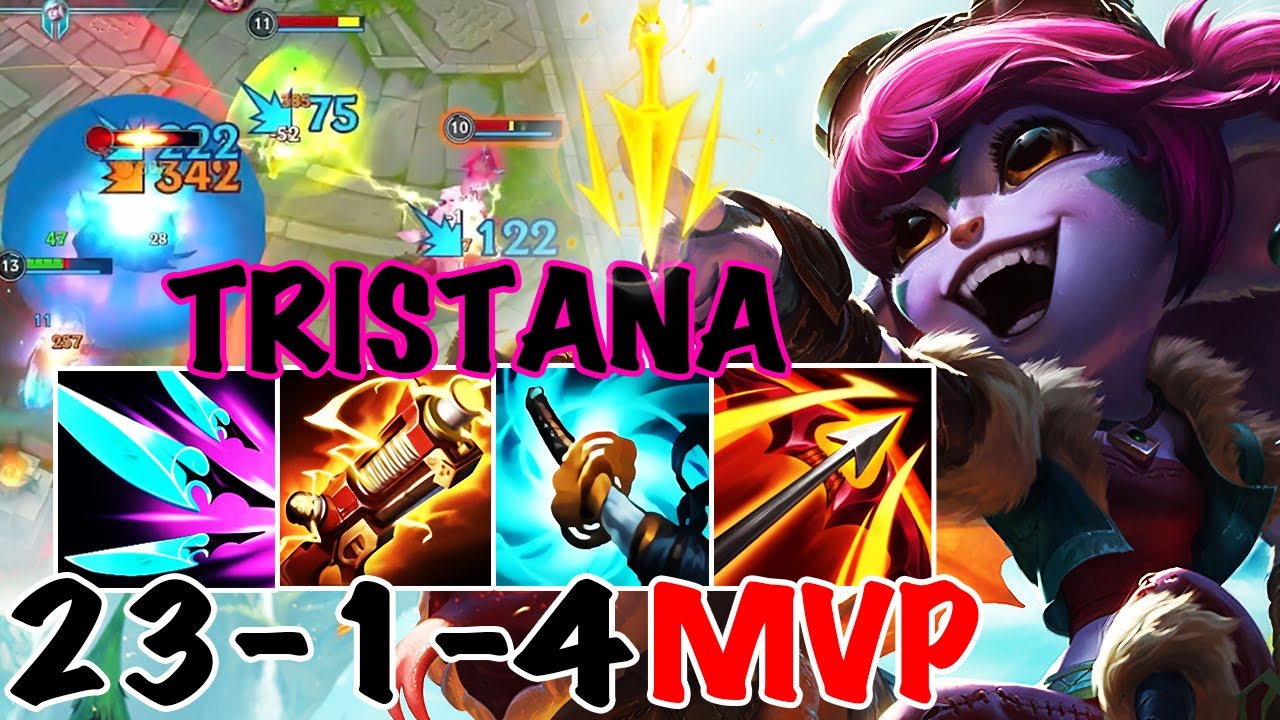 WILD RIFT TRISTANA ADC GAMEPLAY | 23 -1 -4 MVP | TRISTANA BUILD RUNES