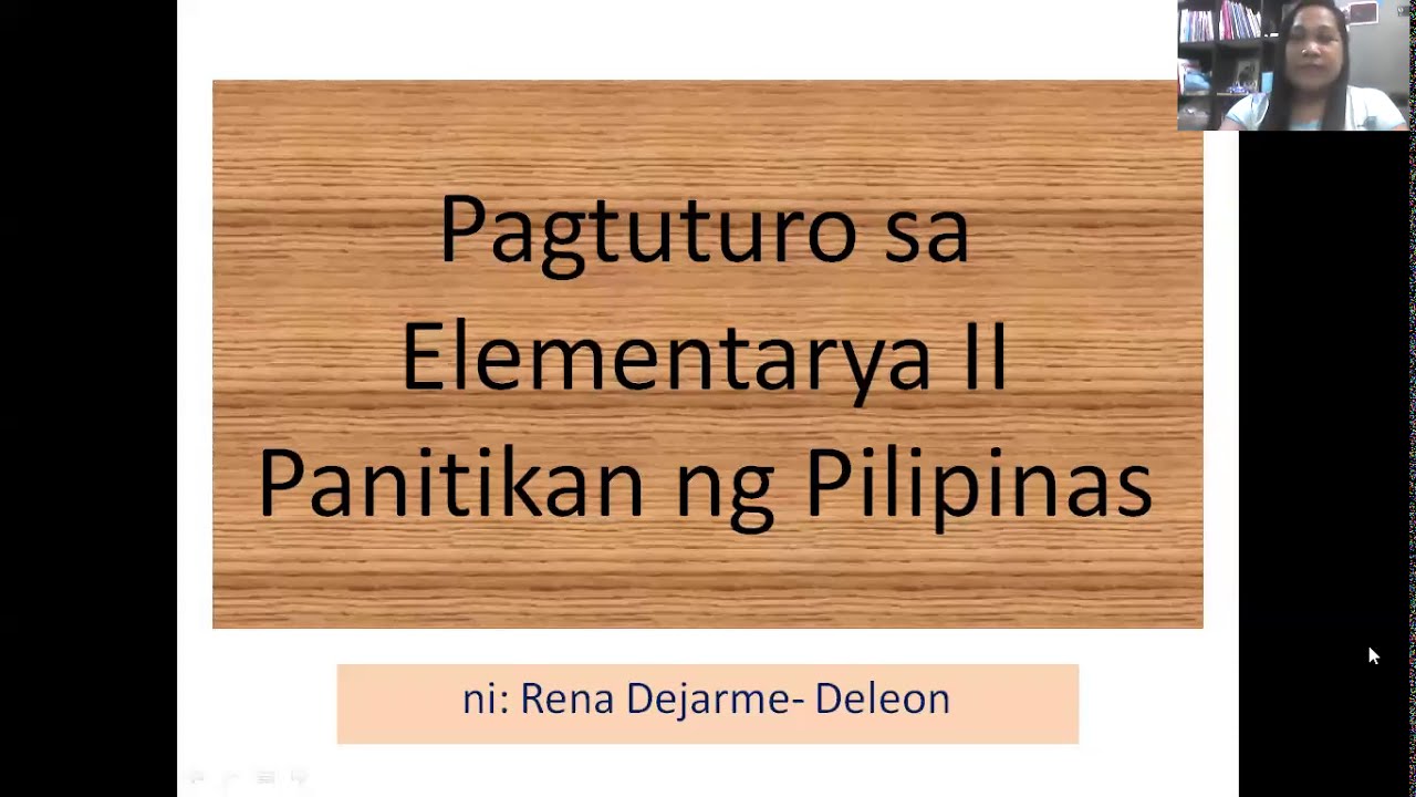Pagtuturo ng Elementarya II (Deskripsyon at mga Paksang Aralin, Panimulang Pag-aaral)