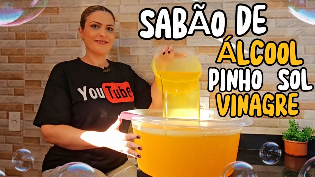 SABÃO LÍQUIDO DE ÁLCOOL COM PINHO SOL E VINAGRE DE ÁLCOOL!