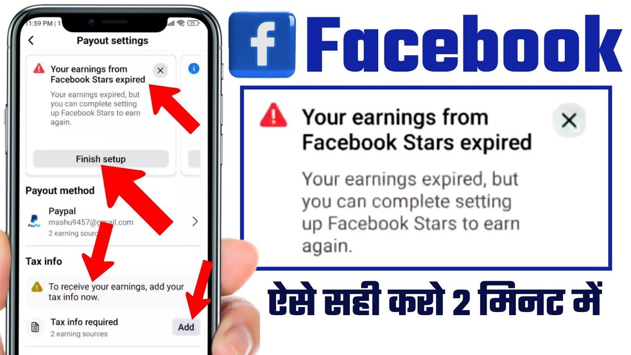 facebook your earnings from facebook stars expired | Facebook Add Your Tax Info now