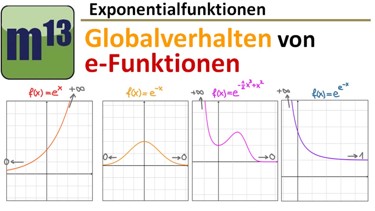 Grenzverhalten von e-Funktionen (Globalverhalten, Verhalten für x gegen plus/minus unendlich)