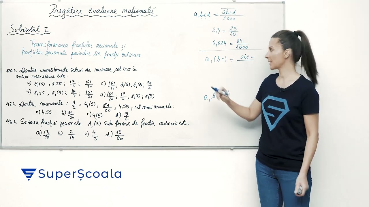 Fracții zecimale - Pregătire Evaluarea Națională - Subiectul 1