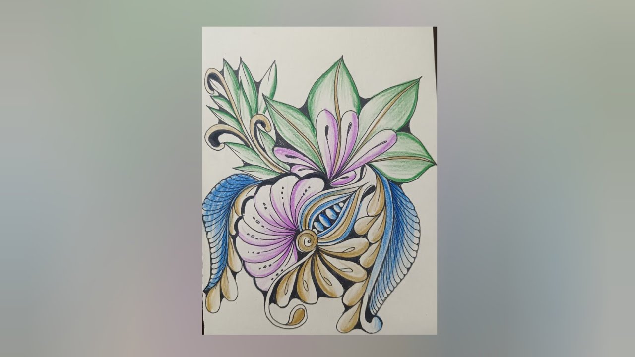 Flower zentangle art || zentangle pattern #zenart #zentangle #artist 