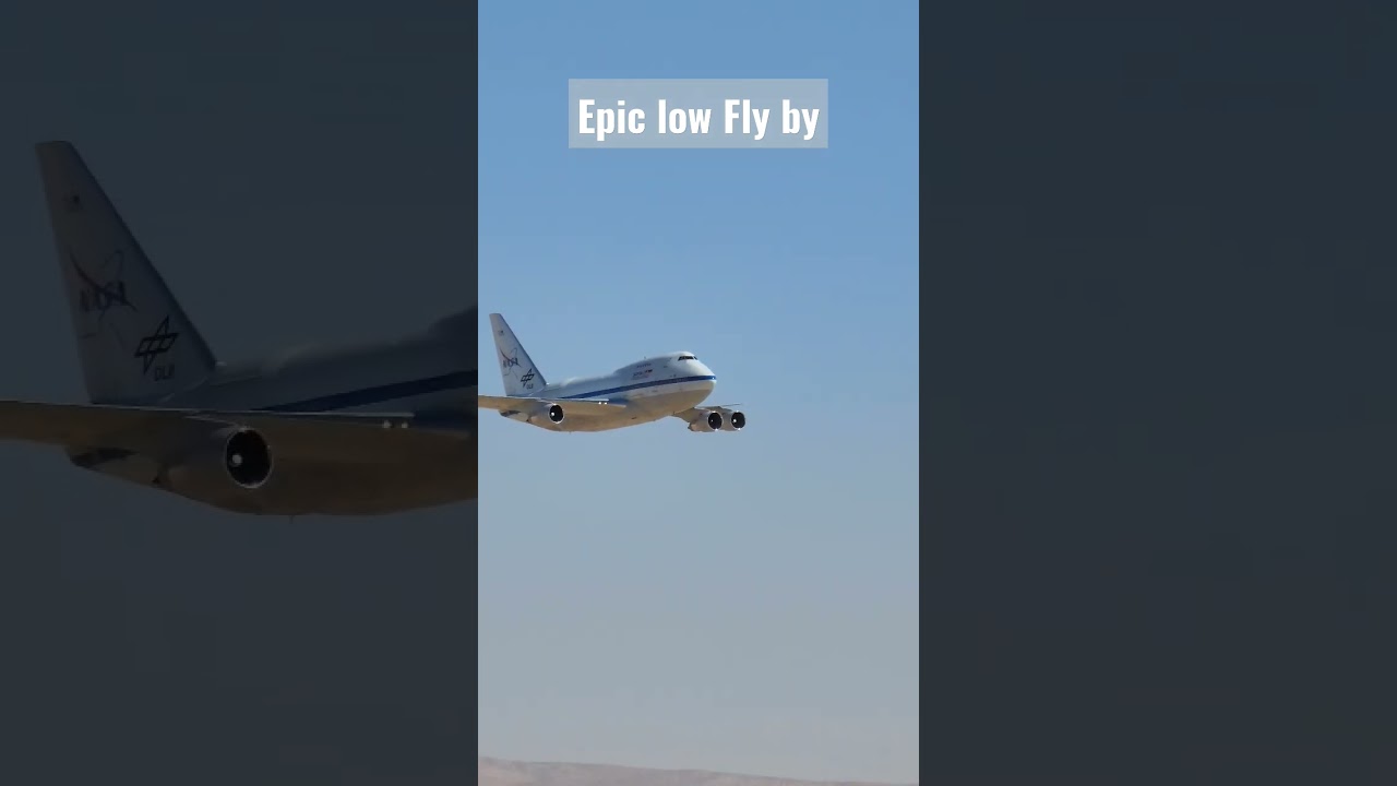Amazing Low Fly By Nasa 747sp aka Sofia #shorts #crazy #747sp #flyby