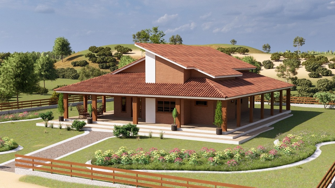 CASA DE CAMPO EM TIJOLINHOS 4 ÁGUAS - MAIS INFORMAÇÕES NO CONTATO ABAIXO | P482 4 ÁGUAS