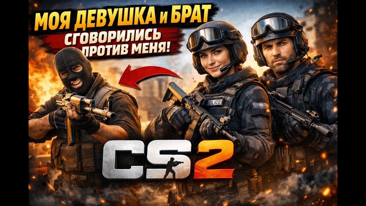 CS 2! Я ОДИН ПРОТИВ БРАТА И ДЕВУШКИ