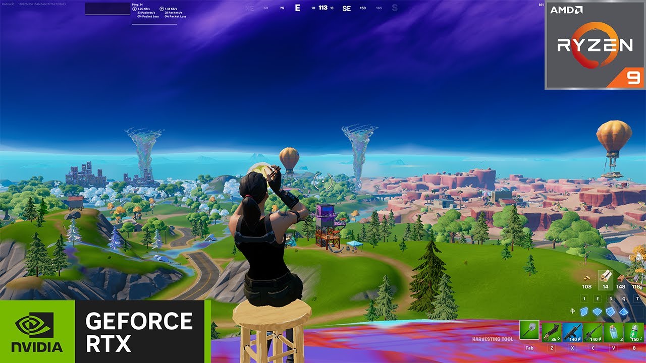 Fortnite Benchmark Ryzen 9 4900HS + RTX 2060 Max-Q (Performance Mode)