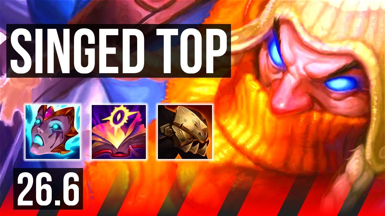 SINGED vs ZAAHEN (TOP) | Good KDA: 6/1/8 | EUW Challenger | 26.6