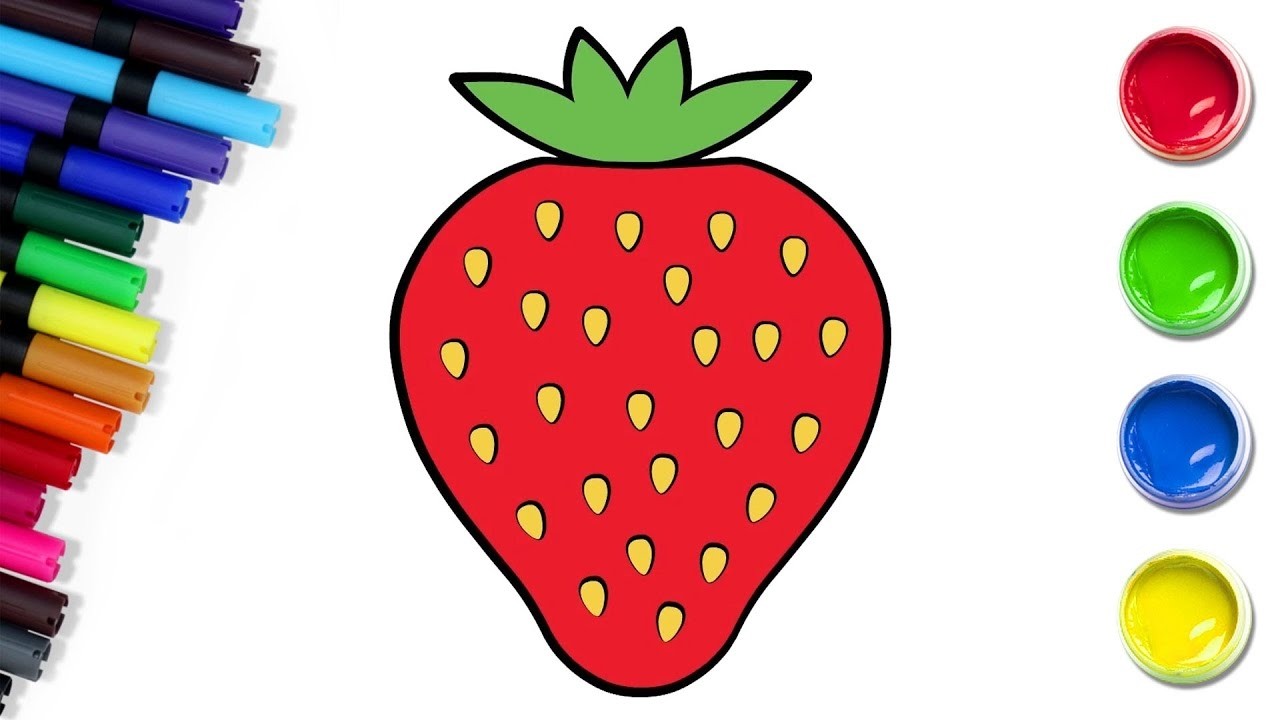 رسومات سهلة للاطفال | كيفية رسم الفراولة | Drawing Video For Kids