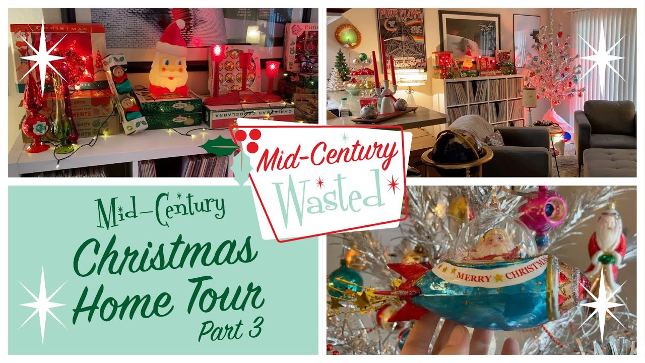 MID-CENTURY CHRISTMAS HOME TOUR | Part 3 | Vintage Aluminum Christmas Tree, Ceramic Trees, Blow Mold
