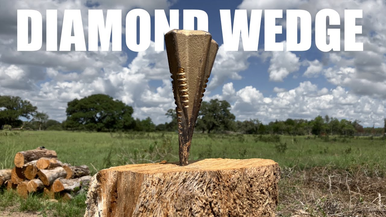 Log splitting with a diamond wedge
