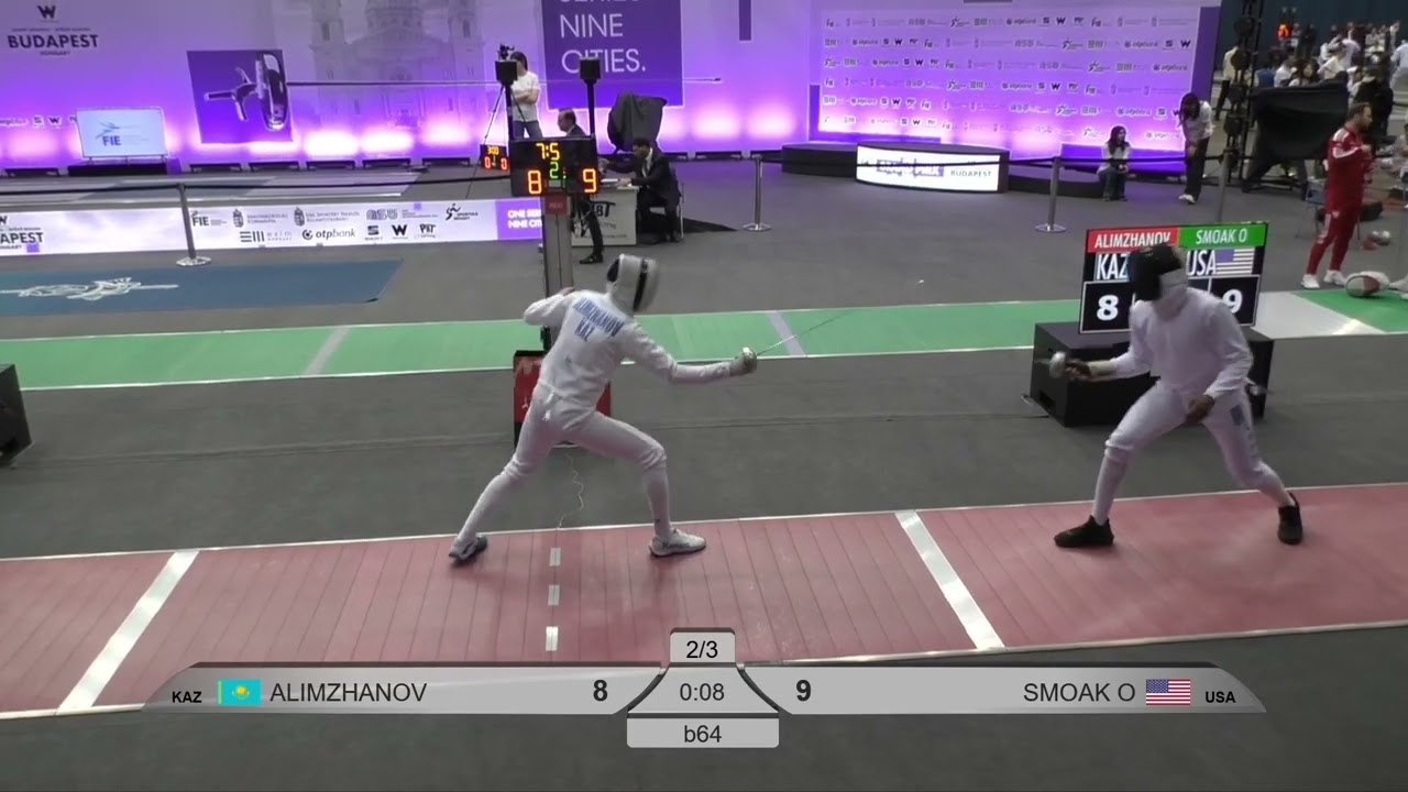 2024 112 T64 14 M E Individual Budapest HUN GP RED SMOAK USA vs ALIMZHANOV KAZ