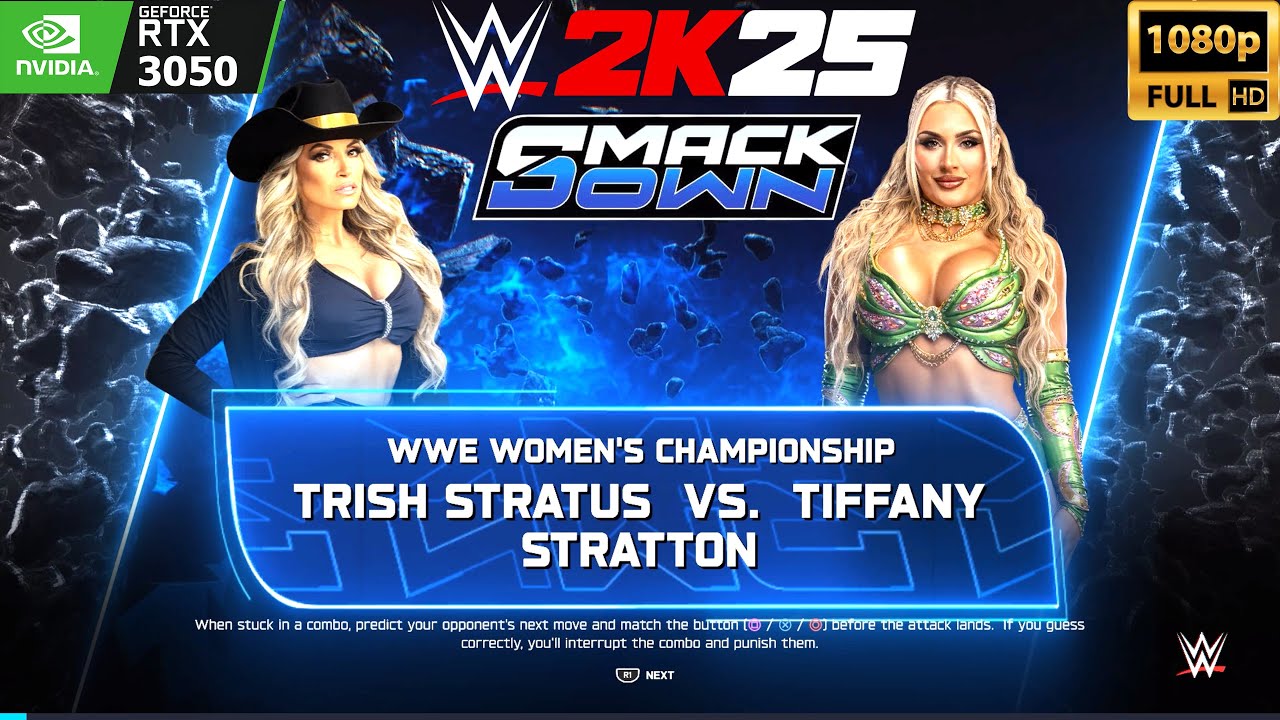 WWE 2K25 Trish Stratus vs Tiffany Stratton at Smackdown Women's Championship
