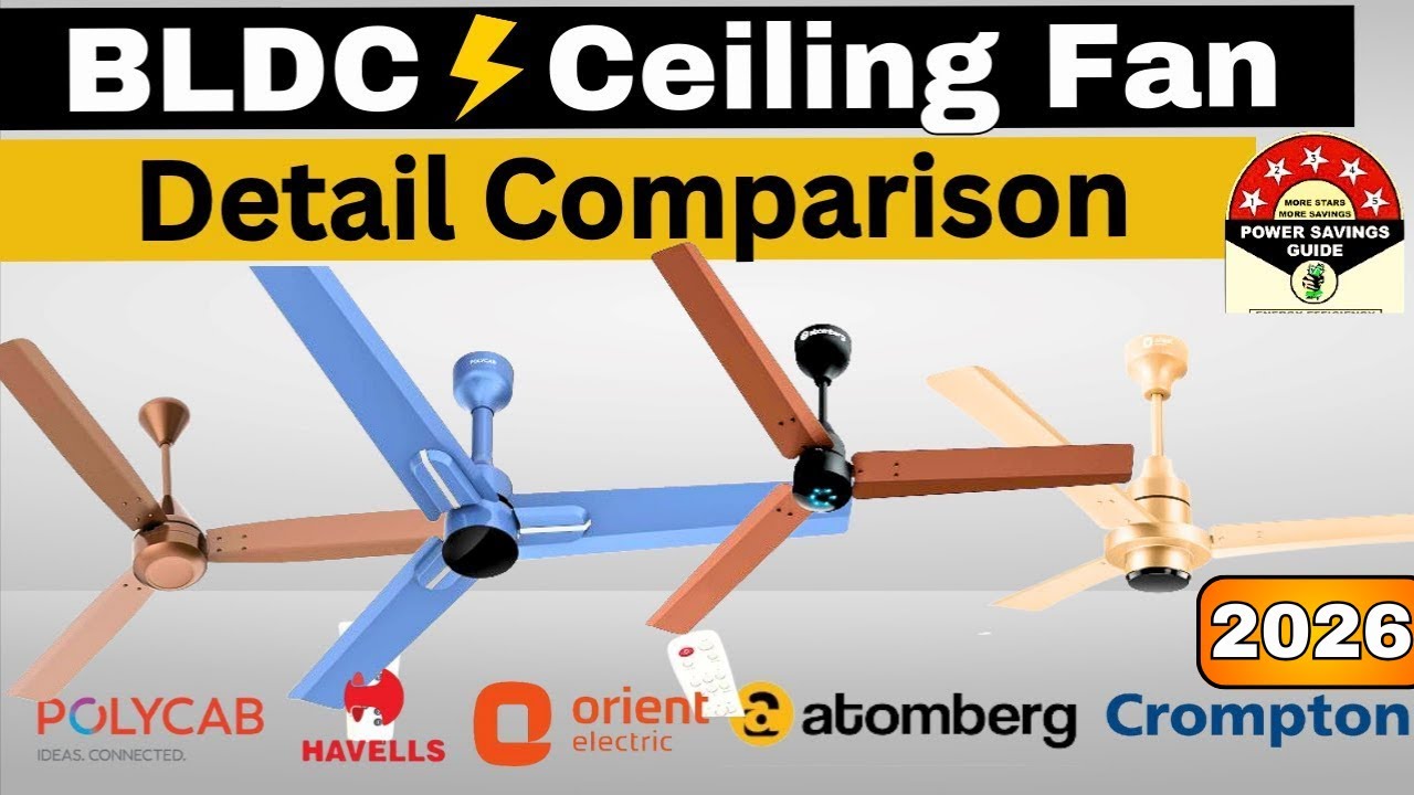 Best BLDC Ceiling Fan in India 2026 | Atomberg, Havells, Crompton, Orient, Polycab Fan Comparison