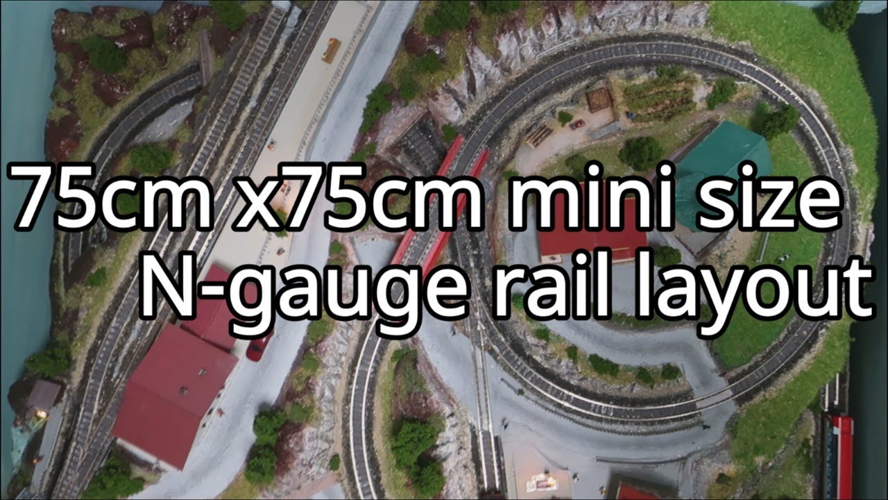 75cm x75cm mini size N-gauge layout 西洋のジオラマ鍾乳洞編 小型こたつテーブルの上でも走行可能。