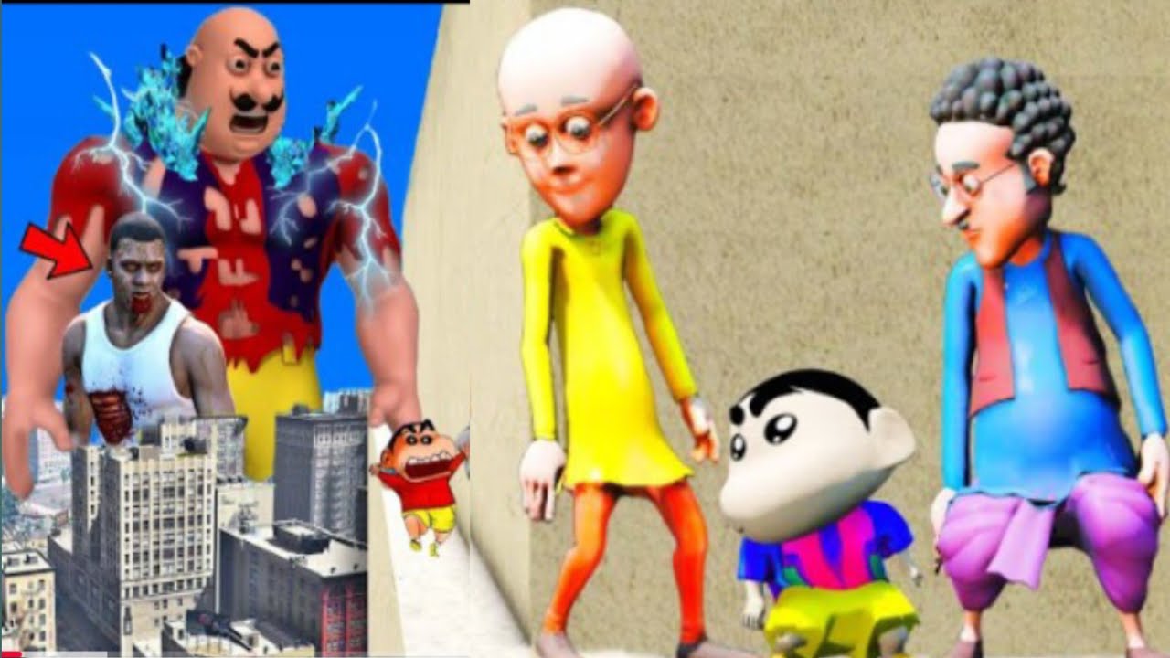 Zombie  Motu attack 🤢😵Franklin,Shinchan, Doraemon,Nobita play Slider Ramp🥶 With Oggy And Jack In GTA
