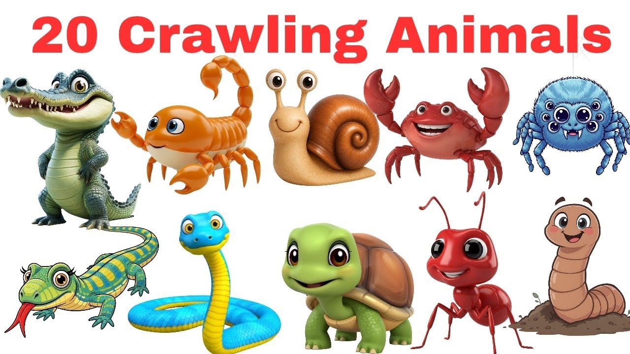 कीटों और कीड़ों के नाम | बच्चों के लिए 20 उदाहरण | Crawling Animals