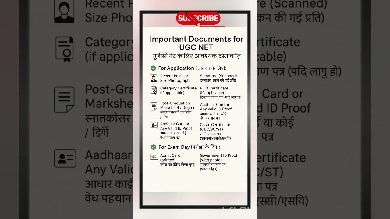 Ugc Net Important Document for Application Form & Exam । Ugc Net 2025 Application Form #ugcnet
