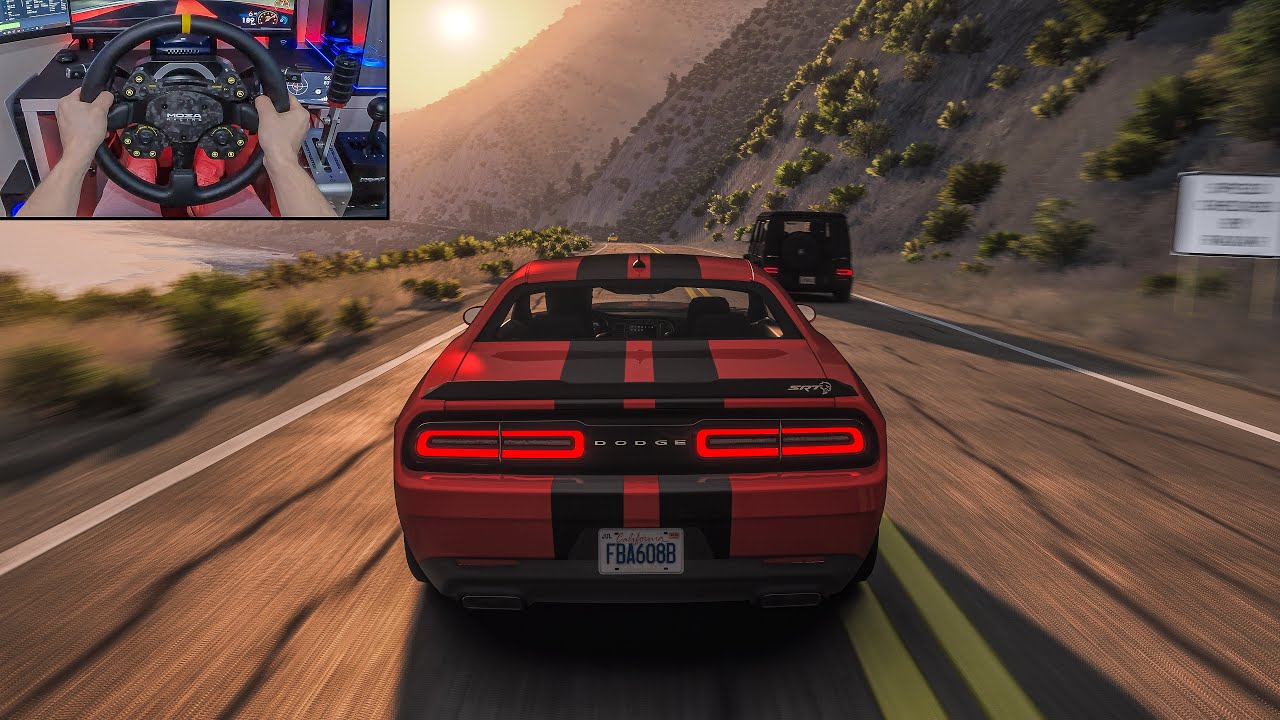 797Hp Dodge Challenger SRT Hellcat Demon at PCH - Assetto Corsa | Moza R16
