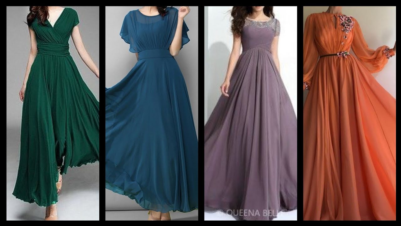 Top trendy chiffon plain Maxi dress ideas 2020 { Stylish mid summer plain maxi dresses 2k20
