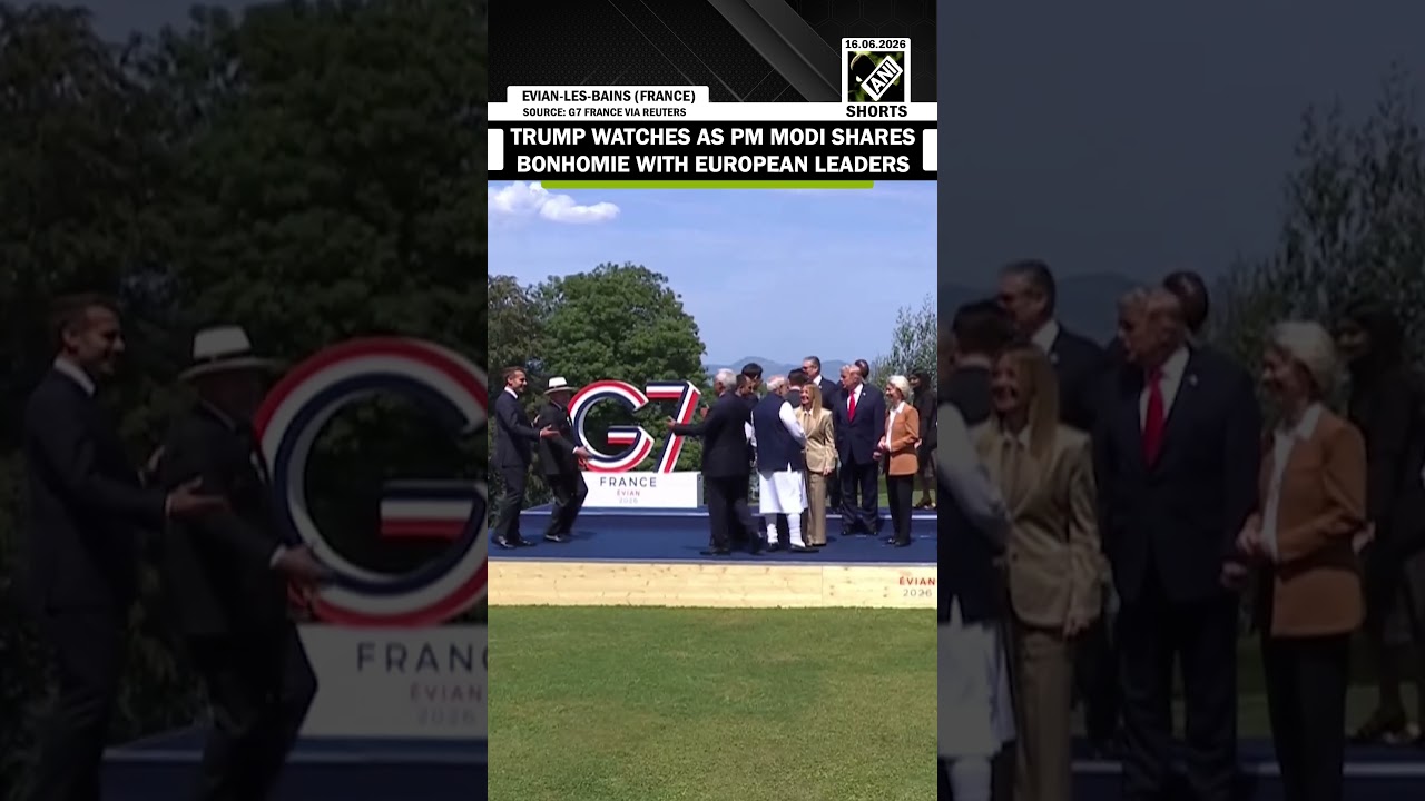 As President Trump watched on, PM Modi&rsquo;s bonhomie with European Leaders seen before G7 Group photo
