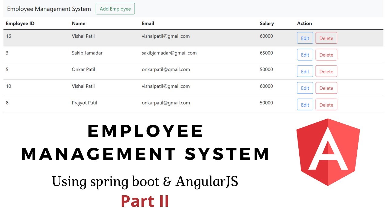 Employee management system using angular | crud in angular 11