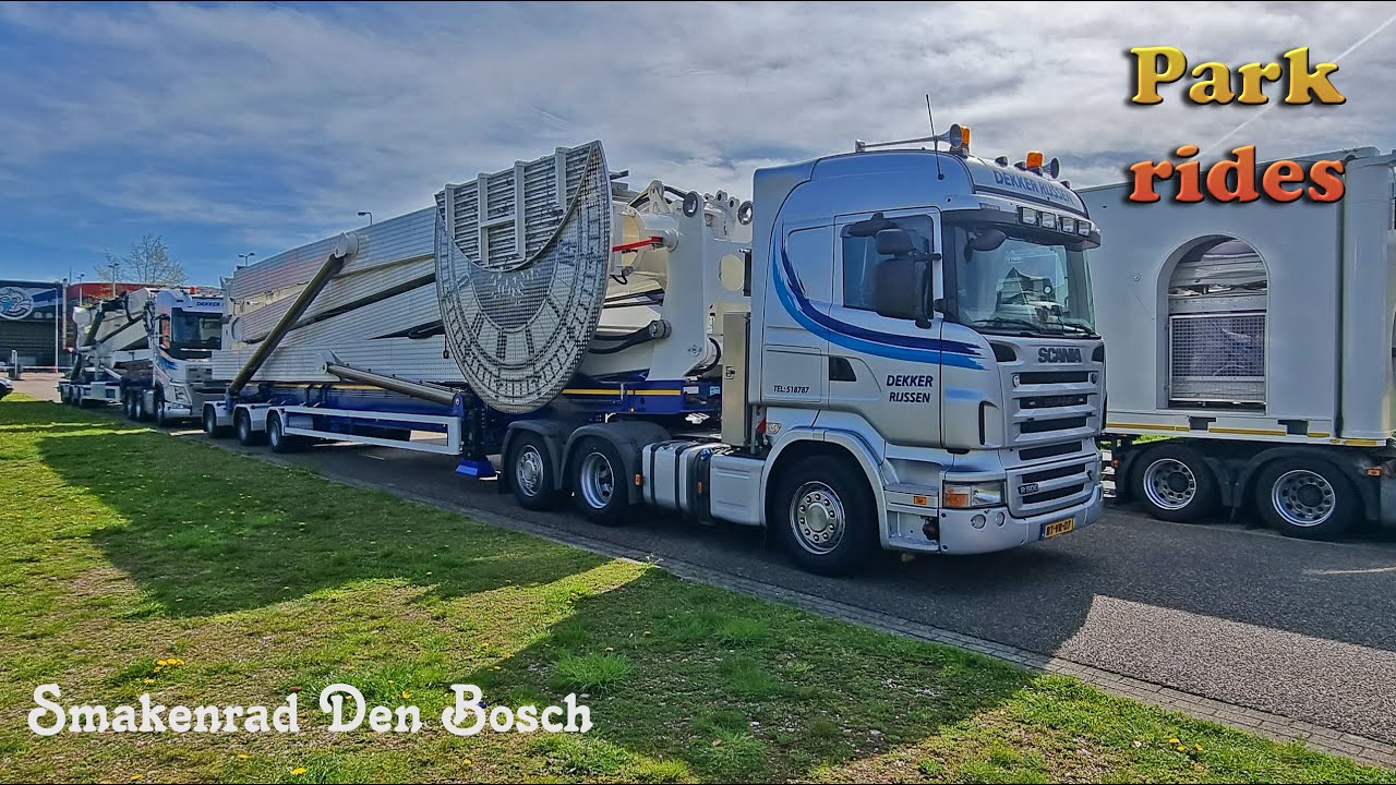 Aankomst en oprijden Smakenrad 70M Reuzenrad Den Bosch 23-4-2023