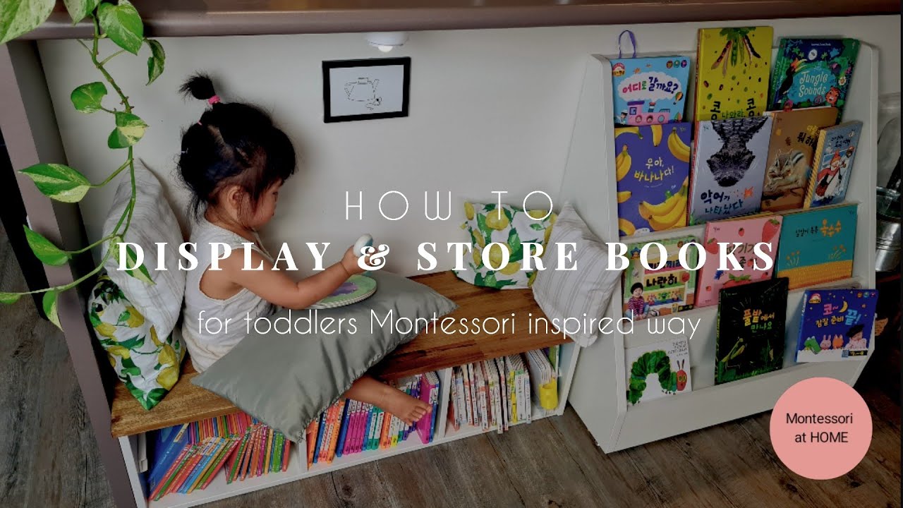 6 ways to display books for toddler Montessori way | DIY reading nook IKEA TROFAST shelf