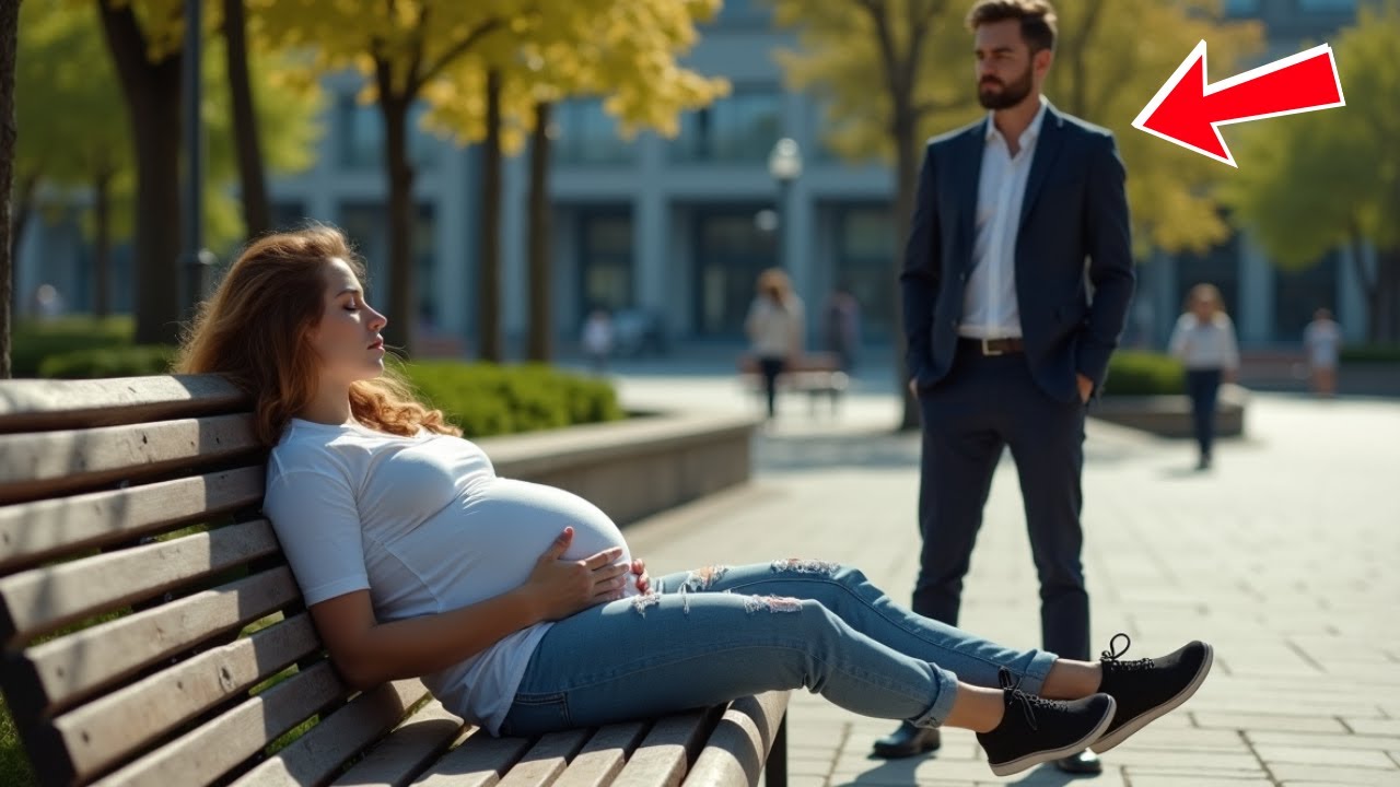 RAUSGEWORFEN WEGEN SCHWANGERSCHAFT, SCHLÄFT SIE IM PARK… BIS EIN MILLIONÄR SIE FINDET UND ETWAS TUT