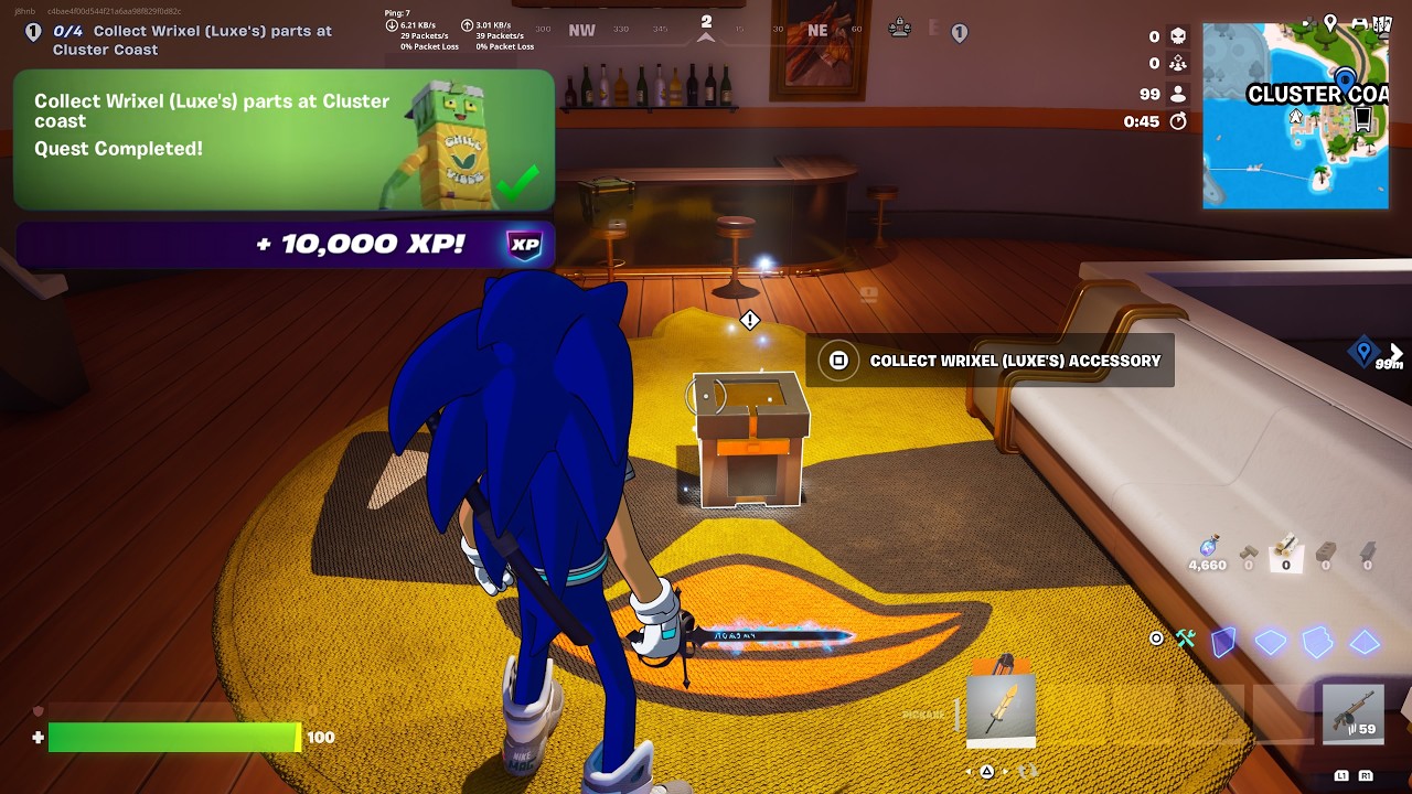 Fortnite - Collect Wrixel Luxes Parts At Cluster Coast (Build A Wrixel Quests)