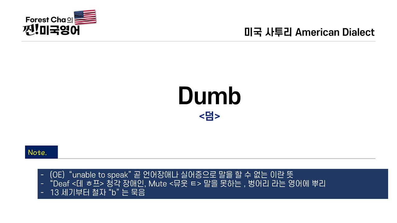 Dumb (1편) 다양한 미국 사투리 American Dialect | Forest Cha 찐 미국영어