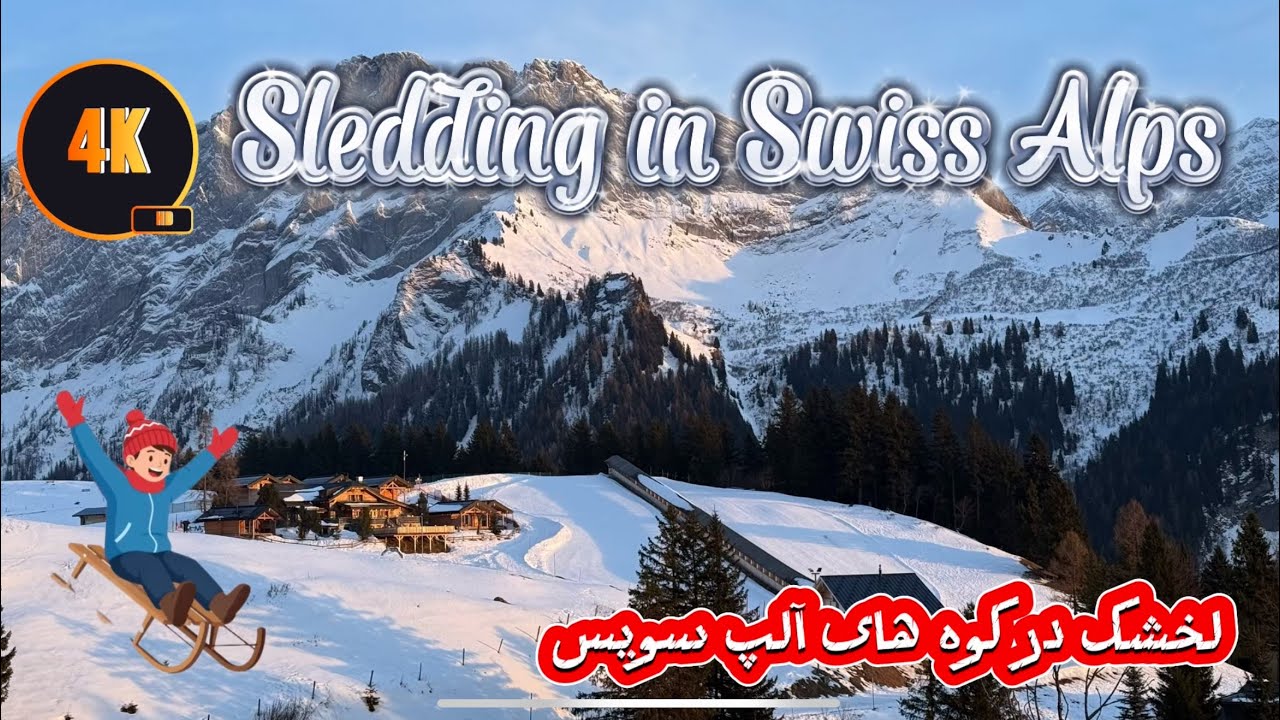 Sledding Adventures in the Swiss Alps -  لخشک زدن درکوه های آلپ سویس .