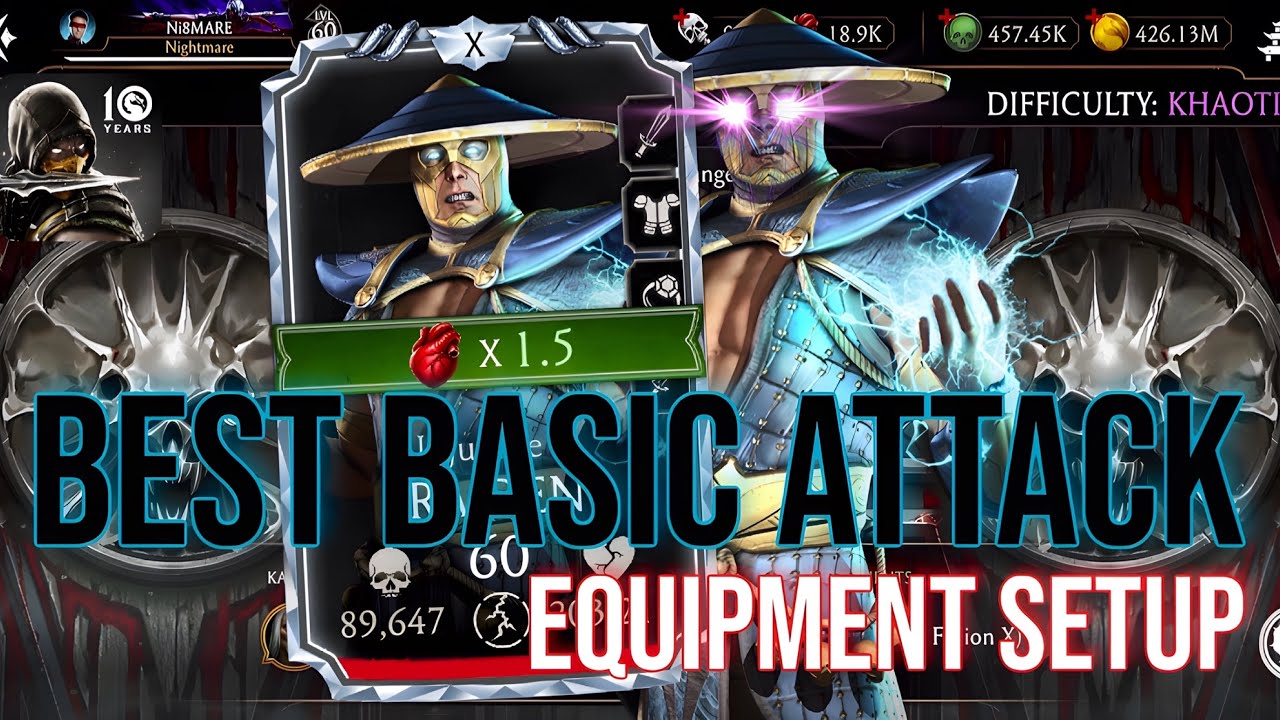 Injustice 2 Raiden Best Basic Attacks Epic Equipment Setup MK Mobile | Khaotic Krypt Gameplay