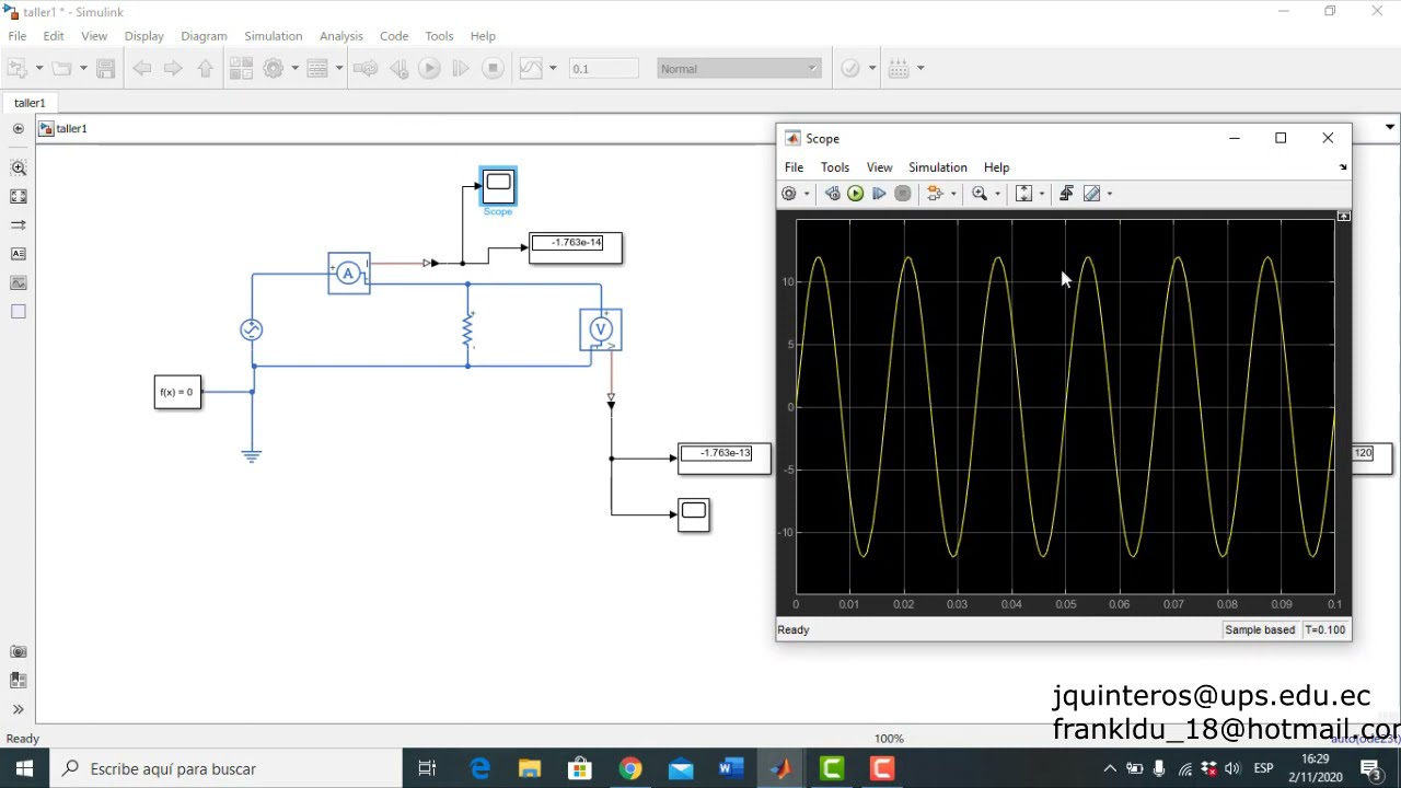 Medición de voltaje y corriente en circuitos AC y DC utilizando simulink
