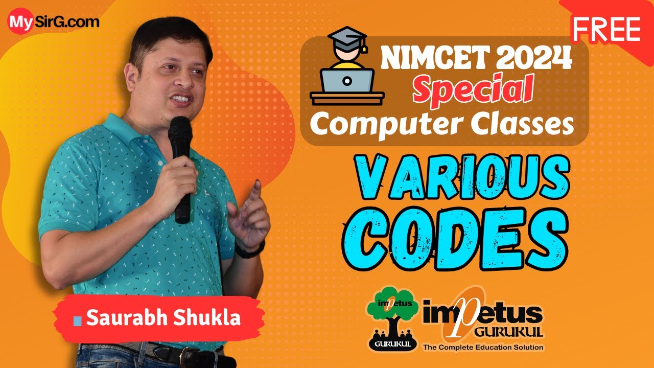 Various Codes for NIMCET | Computer Awareness | Computer NIMCET 2024 | Impetus Gurukul | MySirG