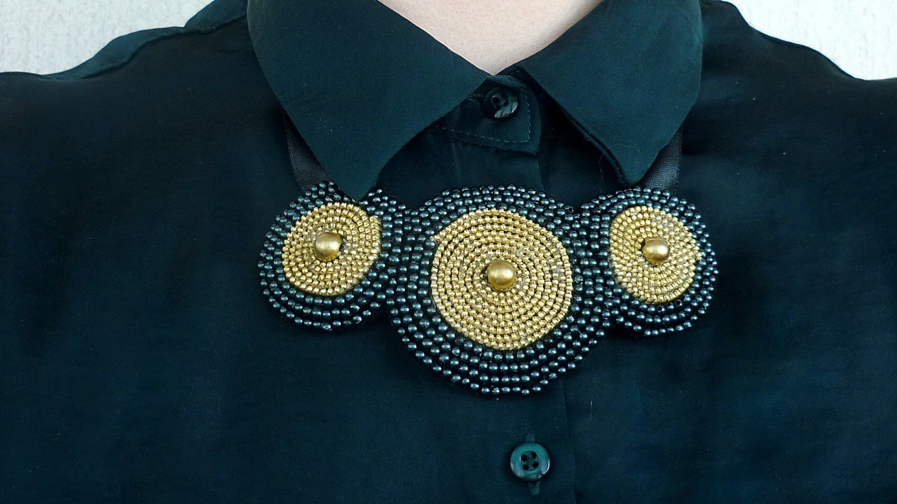 How To Make a Cool Felt and Bead Statement Necklace - DIY Style Tutorial - Guidecentral