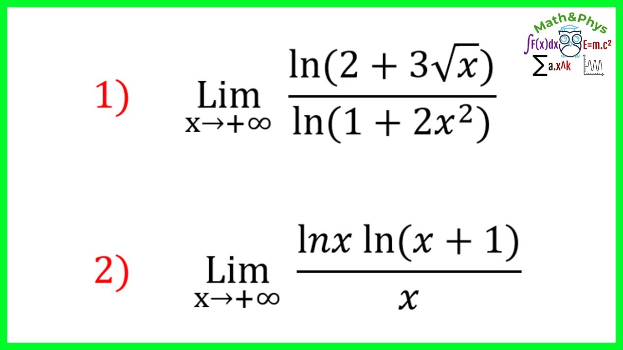FONCTION LOGARITHME NÉPÉRIEN - CALCULE DE LIMITES - [EXERCICE 3] - [PARTIE 1/2]