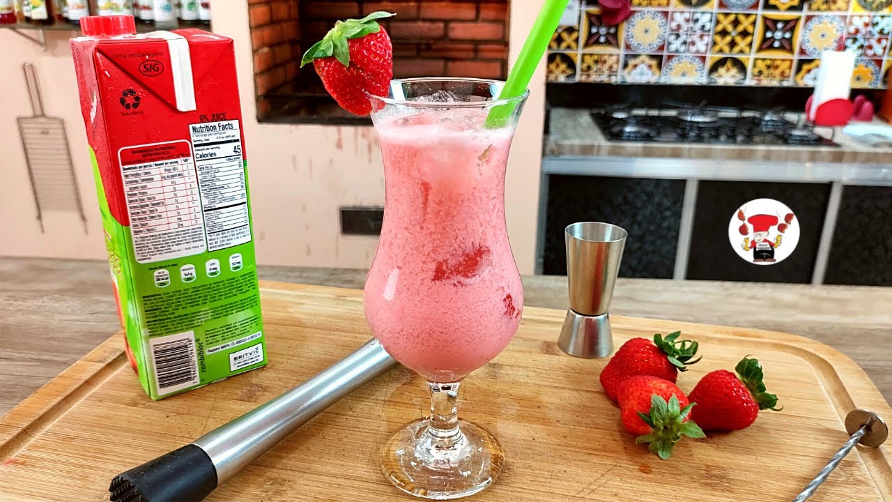 Como Fazer Drink sem &Aacute;lcool Morango e Sorvete Perfeito